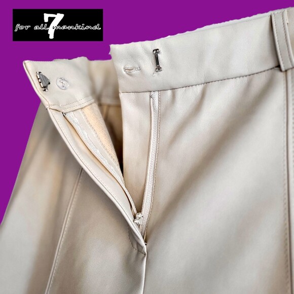 7 For All Mankind NEW Old Money Double Breasted Faux Leather 2-Piece Pantsuit M - Picture 3 of 12